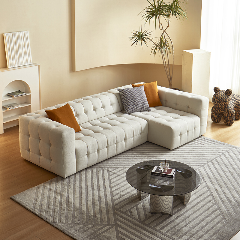 意式极简泰迪绒布网红沙发床