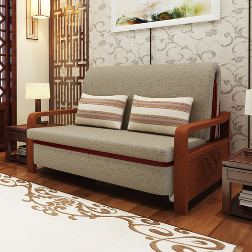 实木沙发床书房多功能储物柜客厅