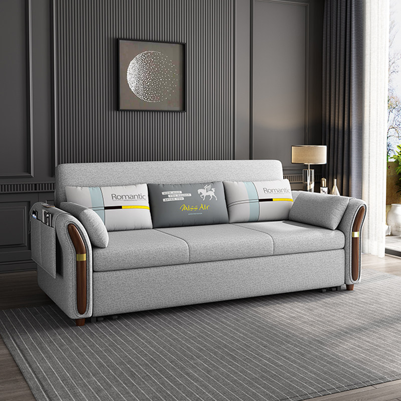 沙发床可折叠双人两用 2米 客厅三人1.8米小户型推拉床直排 家用