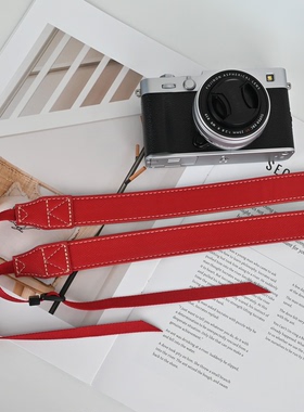 时尚红色相机背带适用佳能R50单肩索尼ZVE10斜挎带富士尼康配件