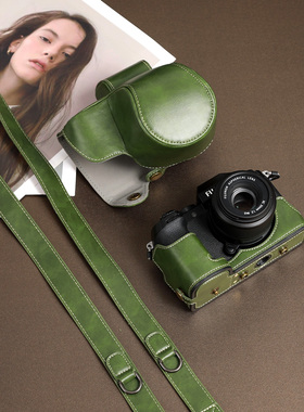 适用富士XS20相机包微单配件保护套底座绿色斜挎有肩带1545镜头