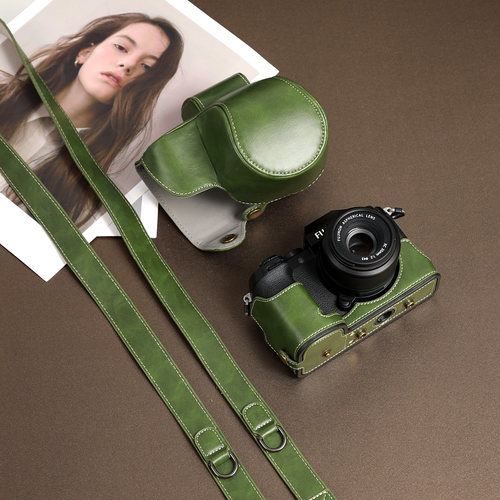 适用富士XS20相机包微单配件保护套底座绿色斜挎有肩带1545镜头