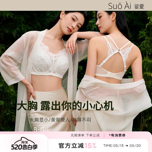 大胸蕾丝美背超薄软钢圈内衣文胸