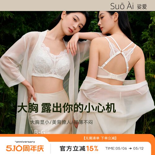 大胸蕾丝美背超薄软钢圈内衣文胸