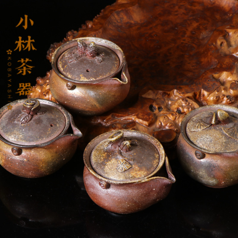 日本进口备前烧宝瓶 奥本丸味作茶壶