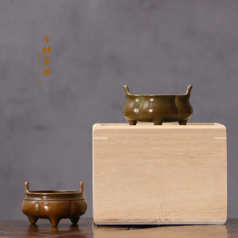 庆松堂苏工名家胡庆松制铜香炉 迷你瓜式冲耳线香炉 香道熏香炉