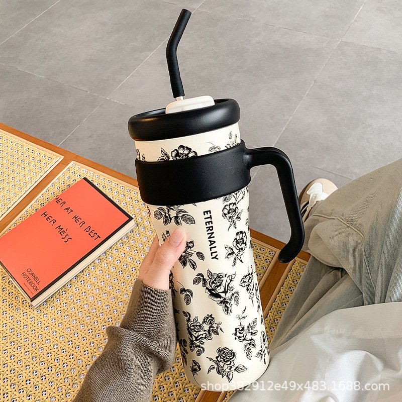 进口巨无霸保温杯大容量316不锈钢水杯高颜值女学生便携车载冰霸