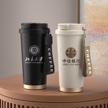 进口316不锈钢陶瓷保温杯无缝双饮咖啡杯高颜值随行吸管杯子礼品