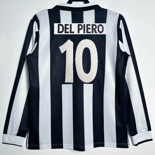 复刻版1995-97赛季尤文主场长袖复古老款球衣 皮耶罗齐达内足球服