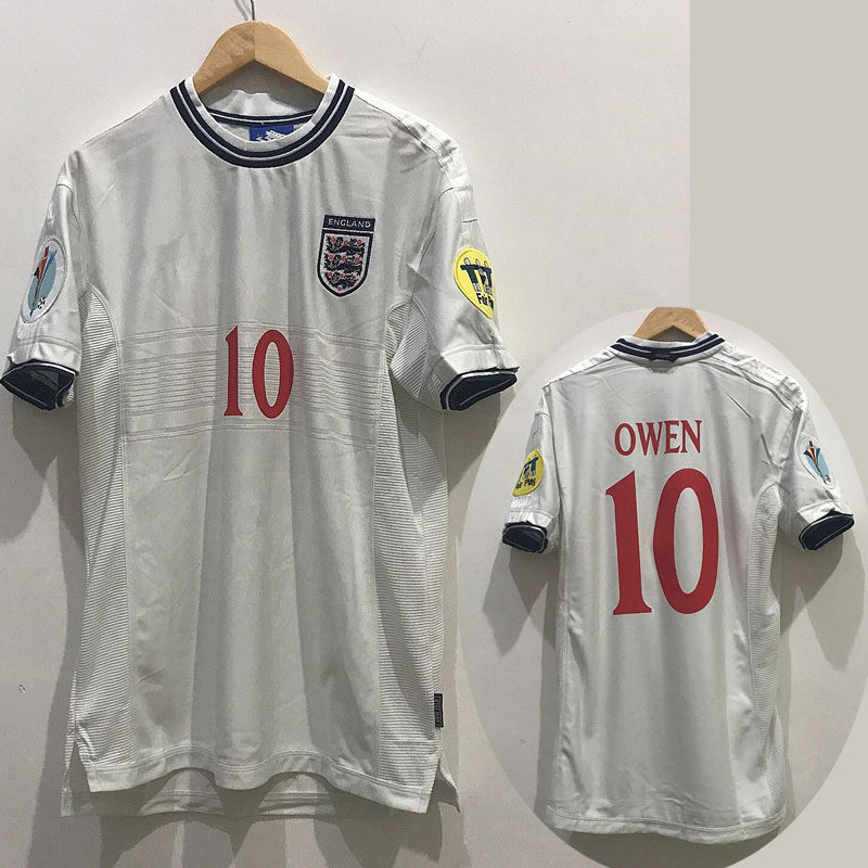 2000年欧洲杯英格兰复古球衣7小贝欧文杰拉德希勒索斯盖特足球服