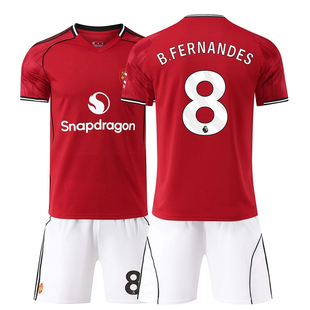 2526曼联球衣主客球迷球员版8号B费C罗库尼亚儿童足球服套装定制