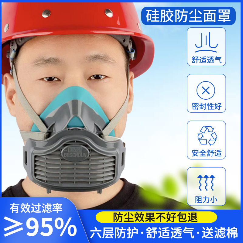 巴森顿硅胶头戴式防尘透气口鼻罩