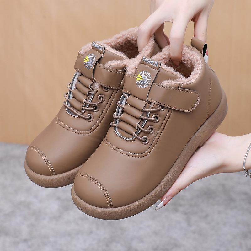 韩版时尚雪地靴2025冬季新款保暖加绒加厚棉靴女防水皮面舒适棉鞋,女鞋,棉鞋,淘宝优惠券,粉丝福利购,淘宝优惠卷