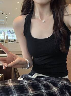 黑色背心女内搭夏季辣妹外穿