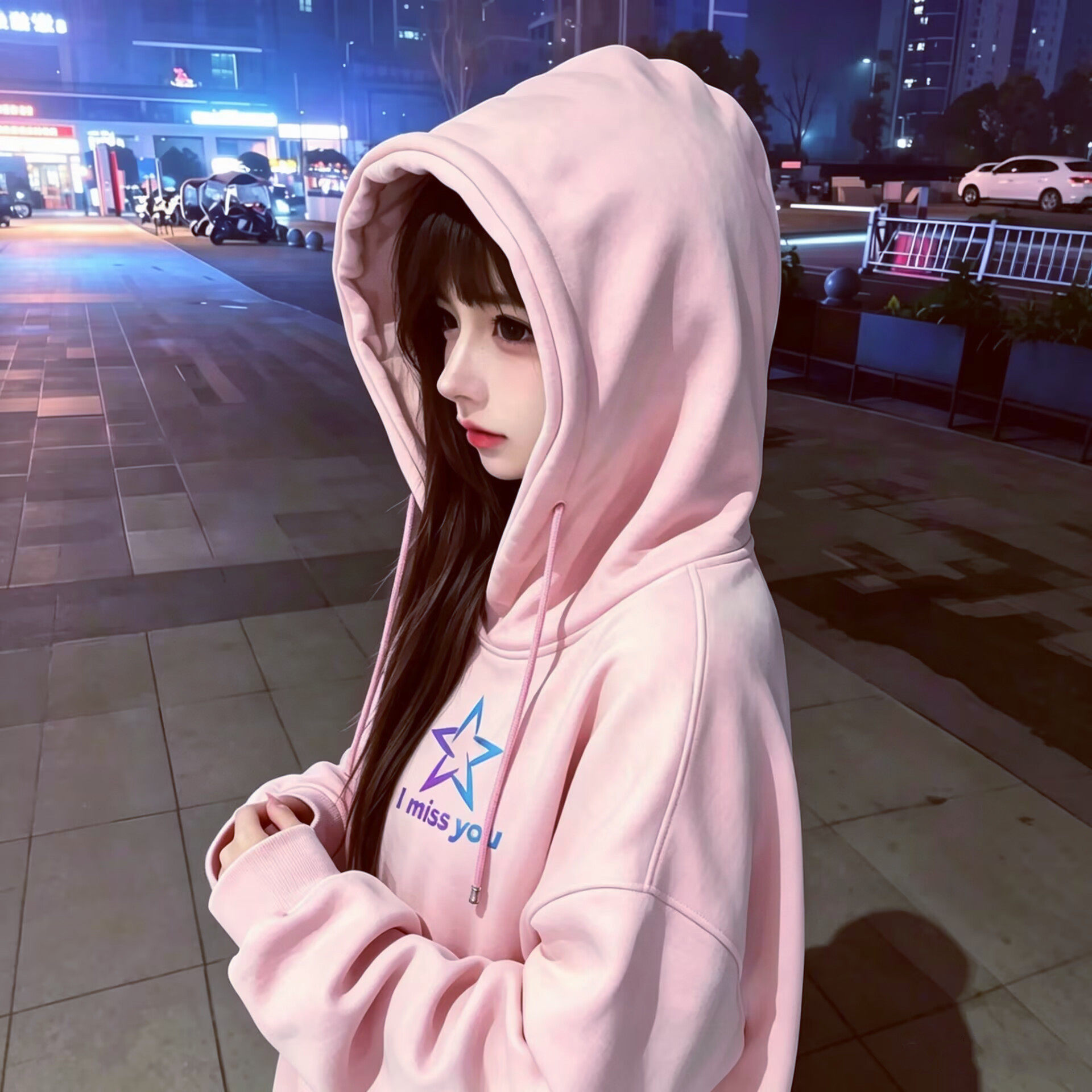 美式拼接撞色连帽卫衣女大童2026秋冬新爆款初中学生宽松加绒外套