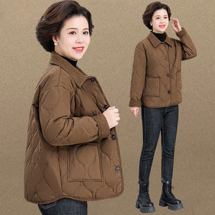 中老年妈妈冬季短款羽绒棉服加厚棉衣外套女秋冬五十多岁奶奶棉袄