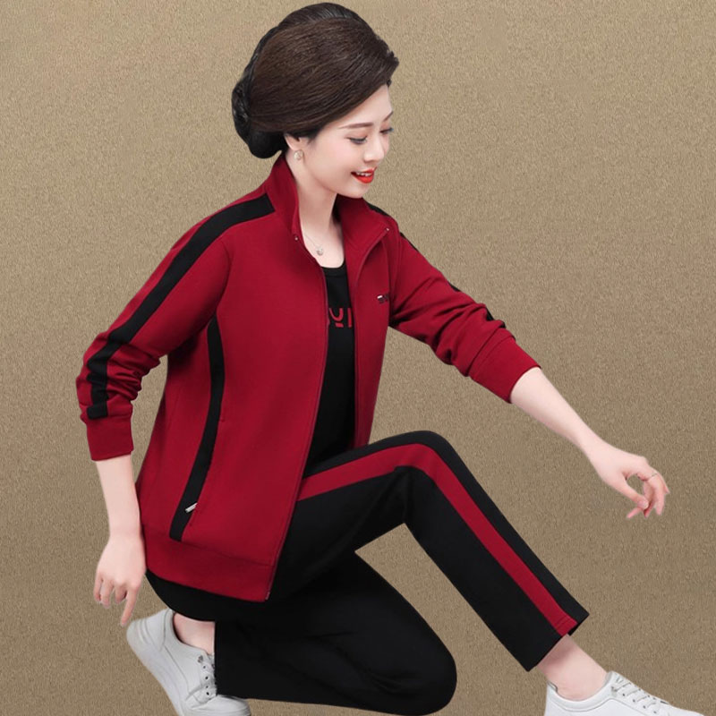 中老年妈妈秋季运动服套装