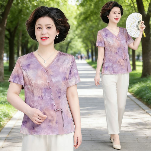 中老年妈妈夏季运动服套装