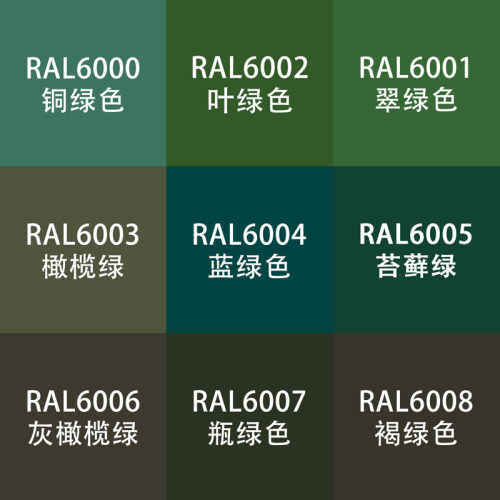 劳尔色RAL7035自动手喷漆ral6002叶绿色6005苔藓瓶绿色设备金属漆
