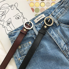 **No price reduction in real shooting ~ new versatile round metal buckle belt PU leather female pin buckle belt