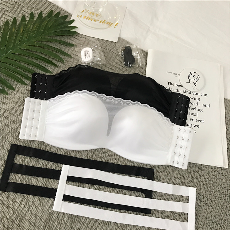 *No price reduction in real shooting ~ new sexy no steel ring gathered bra underwear, girl's breast wiping and back wrapping