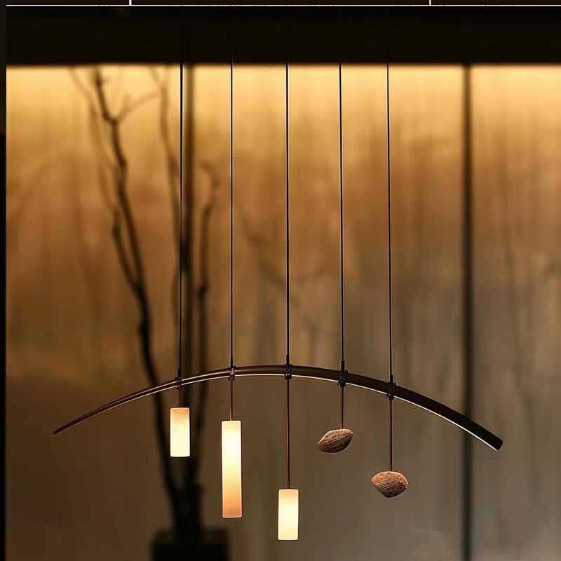 餐厅吊灯2024年新款网红极简黑白简约现代吧台灯长方形餐桌吊灯具