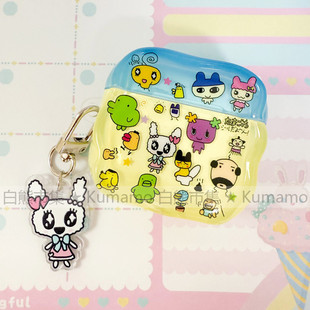 适用于AirPods4保护壳pro2苹果无线蓝牙耳机套pro新3代亮面1/2代拓麻歌子甜心吉麻美吉卡通可爱ins挂件保护套