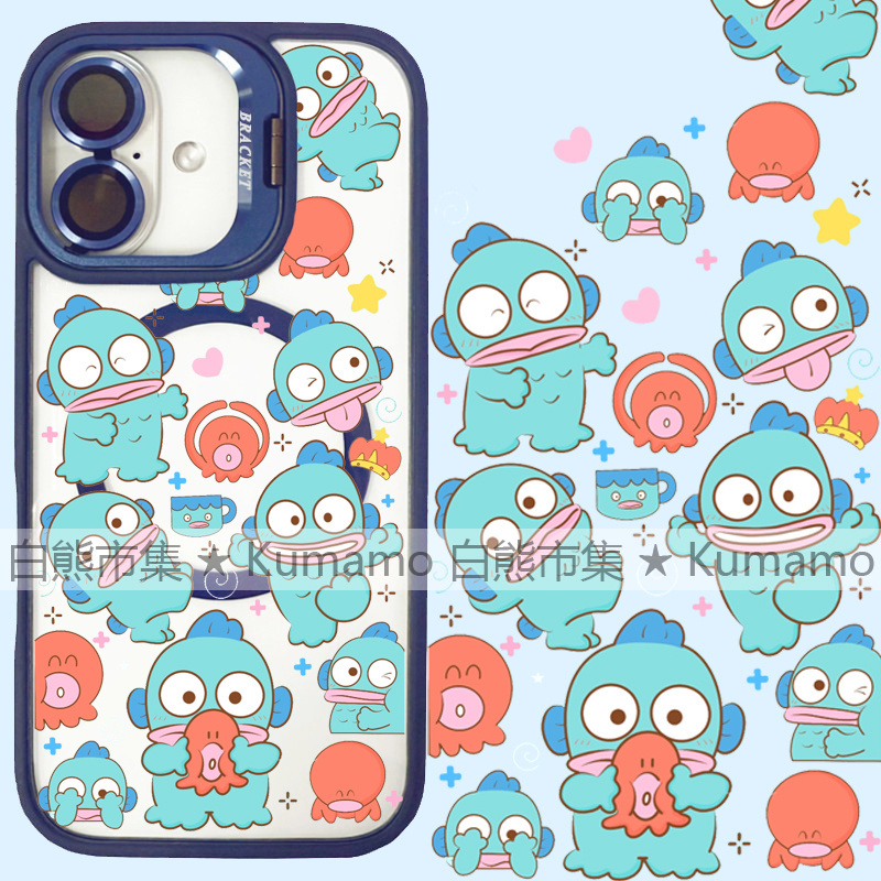 适用iphone17promax苹果17手机壳MagSafe磁吸16镜头支架15透明14人鱼汉顿25ultra丑鱼章鱼13卡通16e保护套12