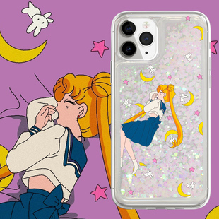 适用iphone16promax手机壳15苹果16三星23ultra华为oppovivo13保护套软14流沙12美少女战士月亮可爱ins风少女