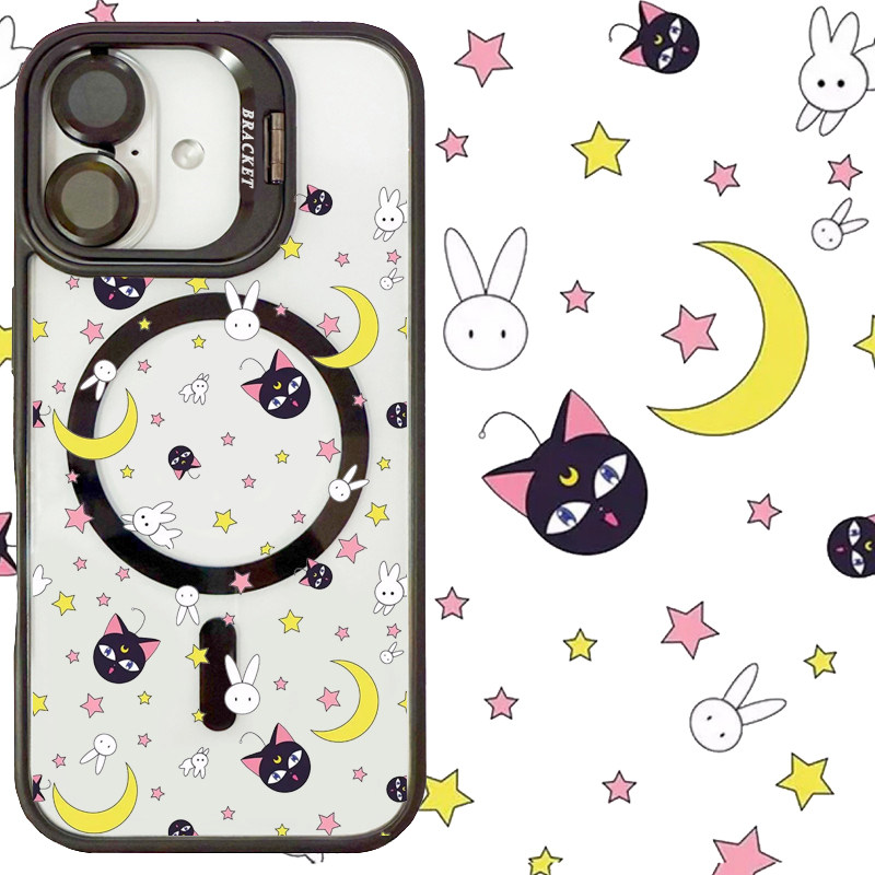适用iphone17promax苹果17手机壳MagSafe磁吸16镜头支架15透明14美少女战士13日系26ultra露娜猫16e保护套17e