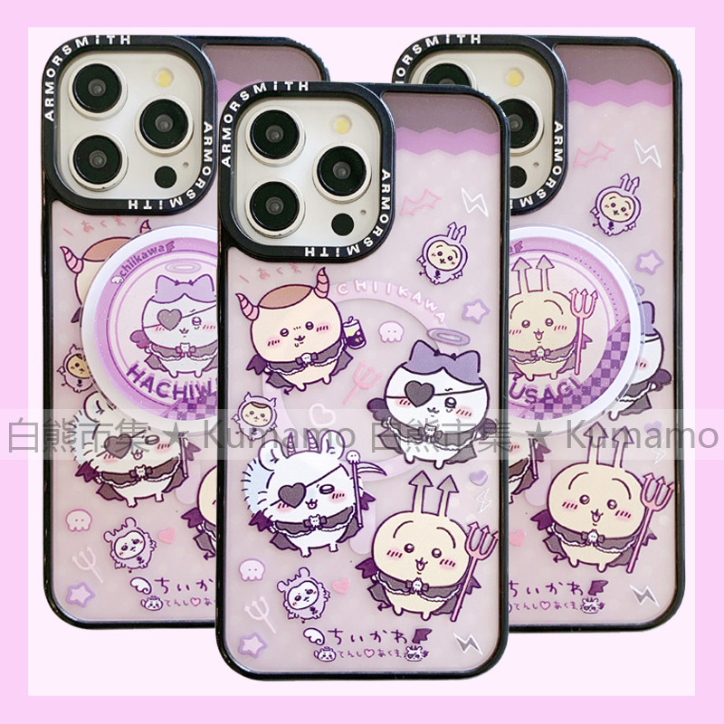 适用iphone17promax苹果16手机壳MagSafe磁吸15支架14吉伊卡哇13小恶魔18卡通小八16e乌萨奇17保护套18promax