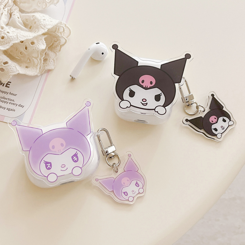 适用苹果无线蓝牙耳机AirPods1/2保护壳pro保护套pro2透明3代tpu软亚克力库洛米汉顿Kitty猫airpods4代挂件女