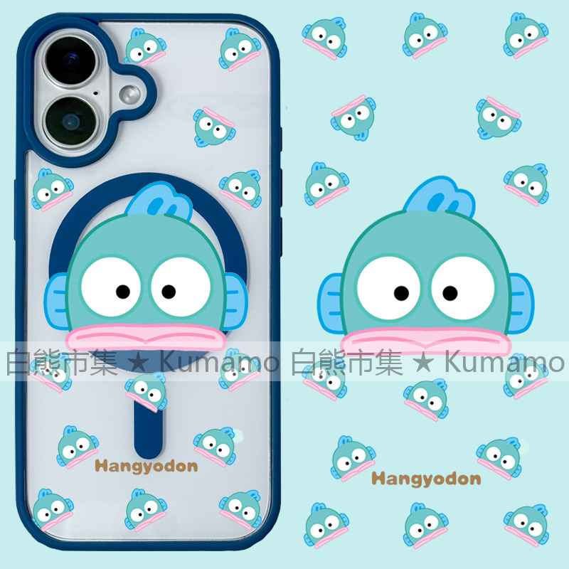 适用iphone17promax苹果16手机壳MagSafe磁吸15支架14透明13人鱼汉顿25ultra丑鱼12卡通17女16e保护套7/8plus