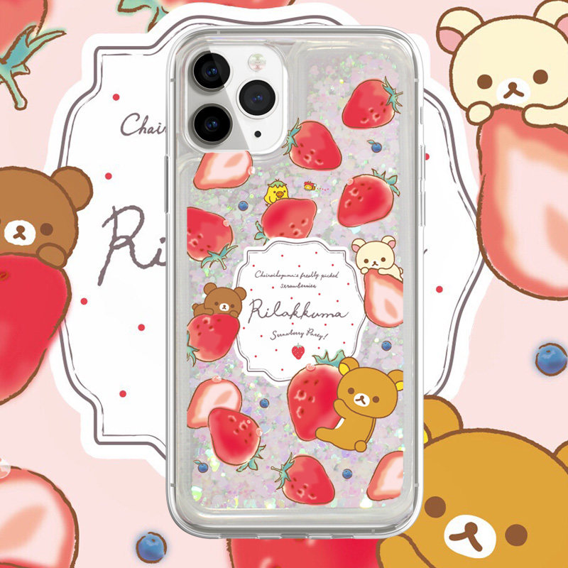适用iphone17promax手机壳15苹果16三星23ultra华为oppovivo保护套13软14流沙17日系吃货水果草莓拉拉熊卡通