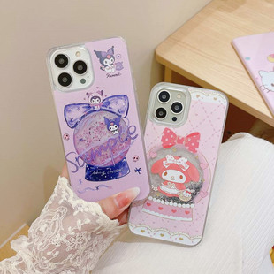 适用iphone16promax手机壳15苹果16透明14流沙13软边78plus蝴蝶结12库洛米11草莓美乐蒂ins风少女Xr可爱卡通