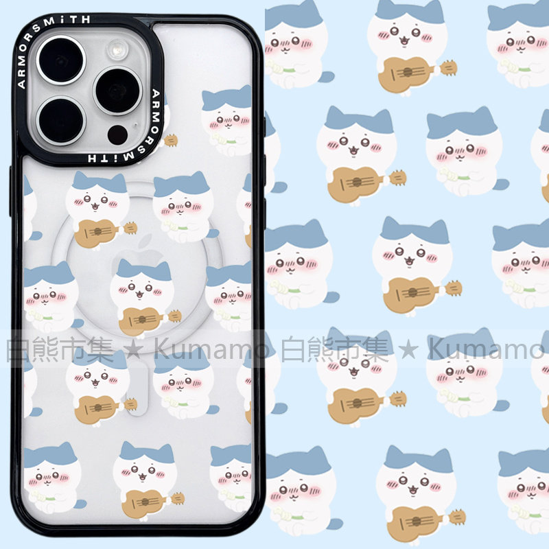 适用iphone16promax苹果16手机壳MagSafe磁吸15支架14吉伊卡哇13吉他12潮牌11卡通小八吉伊无线充电保护套16e