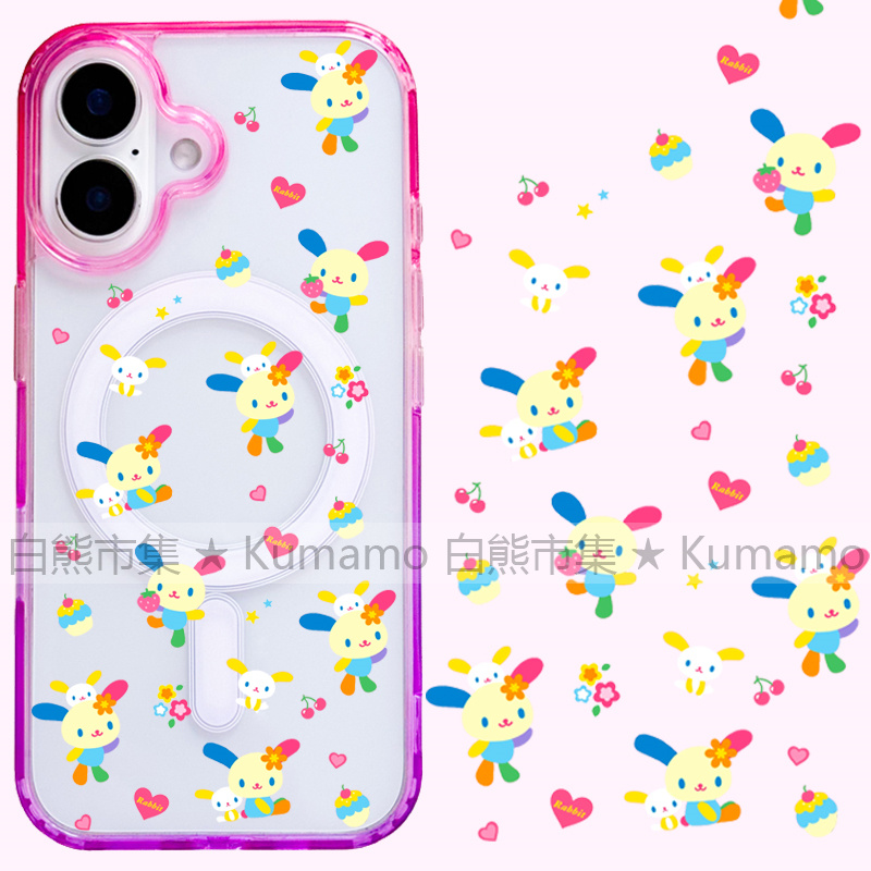 适用iphone17promax苹果17手机壳MagSafe磁吸16渐变15撞色14透明16e保护套华为三星s25ultra日系小花兔花朵女