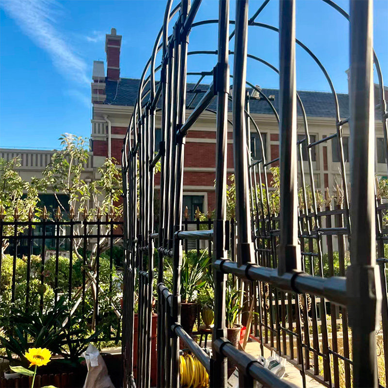 欧式拱门花架花卉爬藤架横臂杆多套连廊连接白色葡萄架配件底座