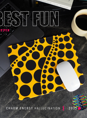 原创设计草间弥生波点电竞鼠标垫超大桌垫办公室锁边鼠标垫杯垫