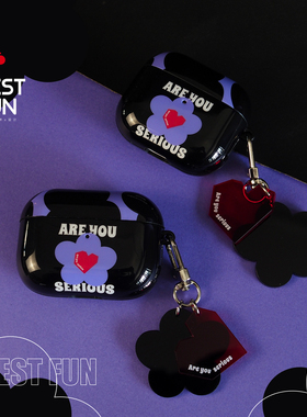 原创ins风小花适用2021新款airpods3保护壳Pro耳机壳ipods2壳防摔