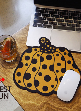 原创设计草间弥生南瓜波点艺术鼠标垫装饰画芯杯垫桌垫