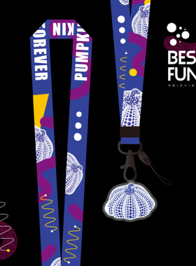 原创设计草间弥生波点南瓜华为适用可拆卸工卡挂绳iPhone11挂件