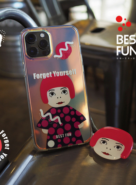 BESTFUN原创设计草间弥生17promax苹果手机壳双层苹果15双层16promax手机壳