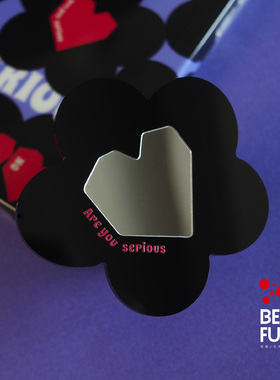 原创滴胶黑色花朵镜面气囊式桌面便携异形支撑伸缩卡通创意支架