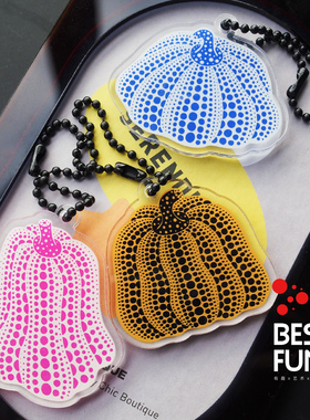 原创设计草间弥生波点南瓜亚克力手机挂件钥匙链