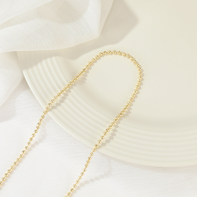 14K GOLD-FILLED COLOR-RETAINING LASER BEAD CHAIN 2.5MM BEAD CHAIN HANDMADE DIY NECKLACE MATERIAL BRACELET JEWELRY ACCESSORIES