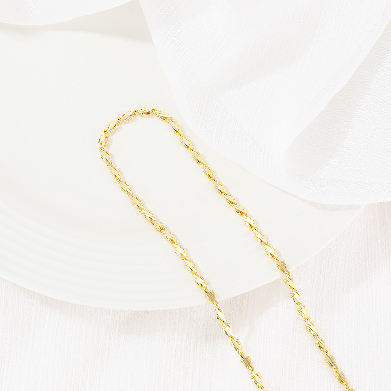 COPPER PLATED 14K REAL GOLD SWASCAST CHAIN COLOR-RETAINING DIY CHAIN BUCKLELESS NECKLACE LOOSE CHAIN BRACELET ACCESSORIES MATERIAL HAND-MADE ACCESSORIES