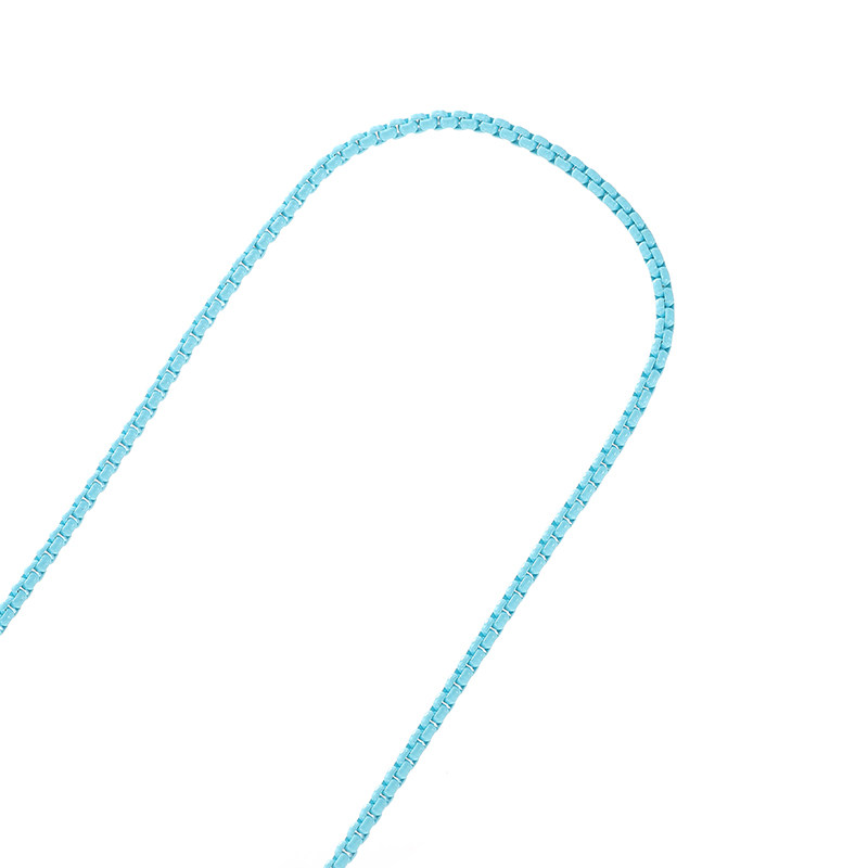 TONGDU COLOR GLAZE COLOR-PRESERVING BOX CHAIN MULTI-COLOR NECKLACE BRACELET DIY MATERIAL FINE CHAIN HANDMADE LOOSE CHAIN JEWELRY ACCESSORIES
