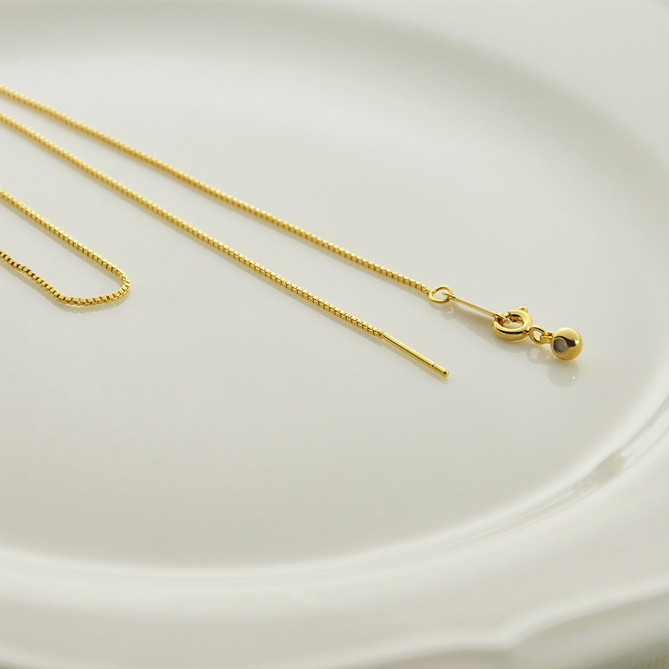 18K BAG COLOR-RETAINING UNIVERSAL NECKLACE GOLD PIN BOX CHAIN BOX CAREFULLY CHAIN ADJUSTMENT TELESCOPIC CHAIN DIY ACCESSORIES CLAVICLE CHAIN