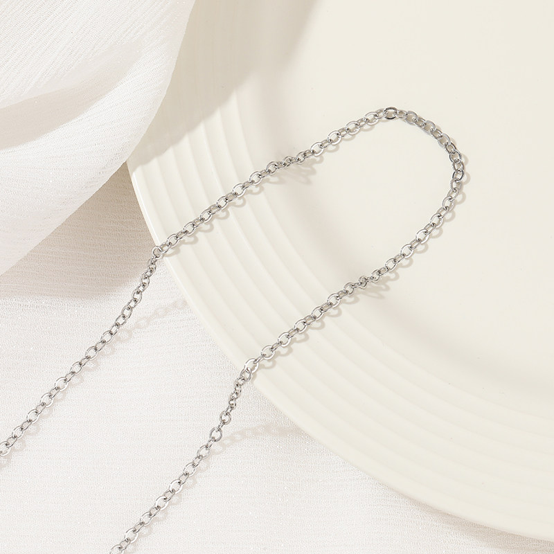 COLOR-RETAINING COPPER CROSS PLATINUM CHAIN O-LINE CHAIN THIN CHAIN TASSEL WHITE K NECKLACE BRACELET EXTENSION CHAIN DIY MATERIAL ACCESSORIES